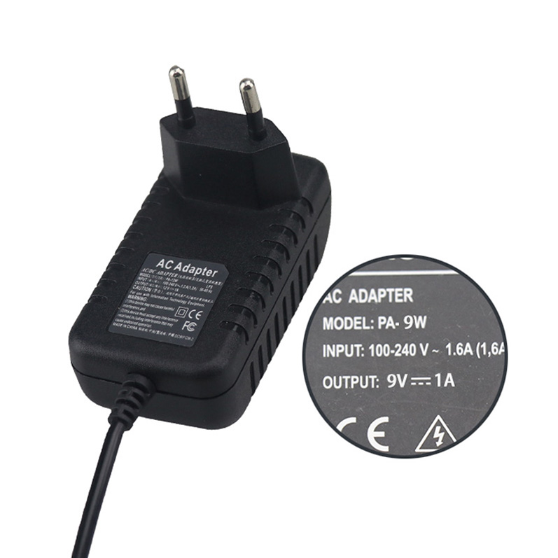 9V 1A switch adapter with EU plug adapter