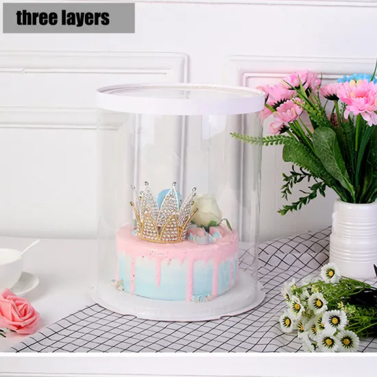 Customized Cardboard Food Paper Window Round Cake Boxes