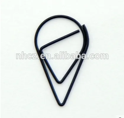 Black Tear Drop Paper Clip