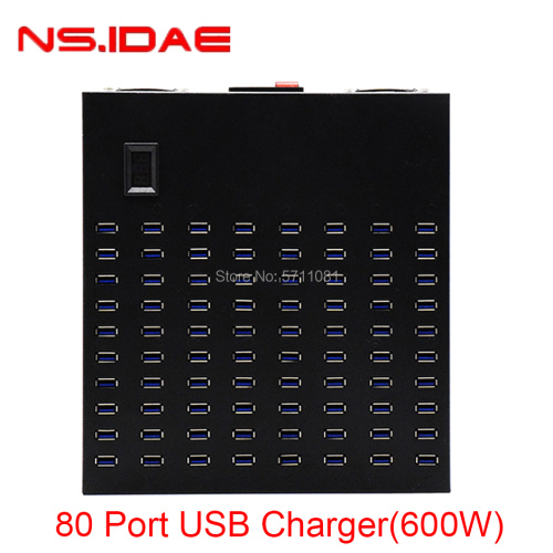 80 portas estação de carregamento USB de parede 600W