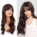 Fashion Ombre Brown Long Water Wavy Synthetic Wig