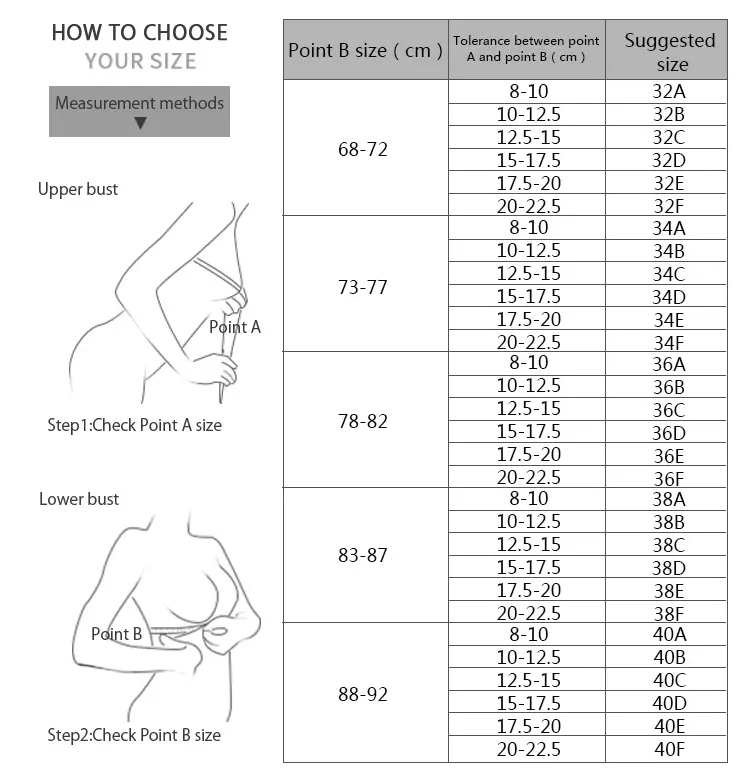 Women bralette- size selection