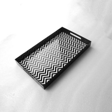 Square Acrylic Stripe Tray with Handle