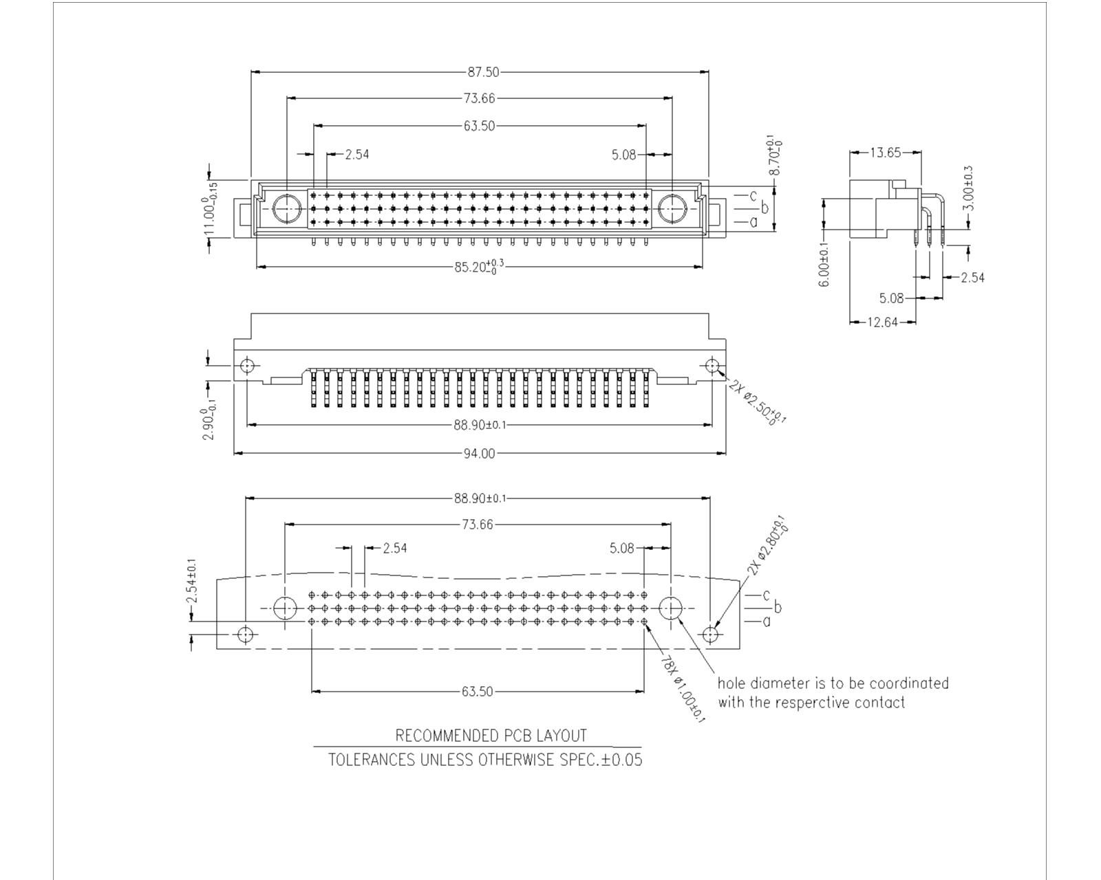 DMR-78-B-80-XX-M01 DIN 41612 M TYPE- Male 78+