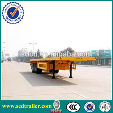 Chengda brand 3 axle 50 Tons heavy duty 40ft flatbed trailer with ladders for sale