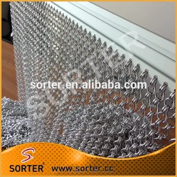 Sorter's metal double hook chain door curtain
