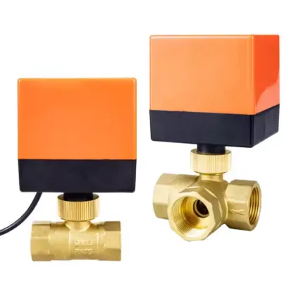 Electric Brass Female Three -way Ball Valve