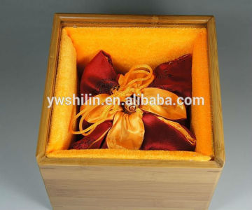 Popular bamboo gift packaging boxs with sponge inside