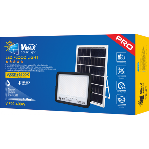 400W intelligent solar flood light