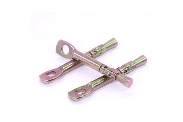 Ceiling tie wire anchor close up view