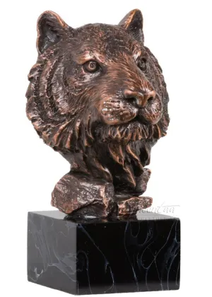 designer home decor metal craft bronze tiger head sculpture
