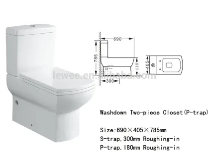 Two-piece ceramic middle ease standard toilets