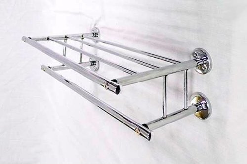 Wall Mounted Metal Towel Shelf With Towel Rail Heater Photo