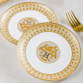 Gold Edge Dinnerware Home Gifts Set Bone Tableware Set Bowls and Dishes H Mosaic Supplier