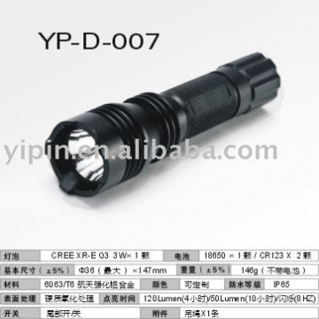 Rechargeable waterproof aluminum flashlight