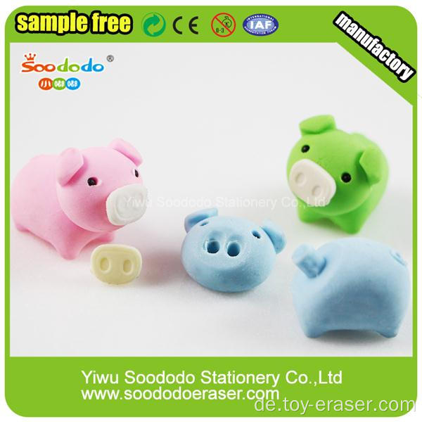 Hottest Selling Fancy Schwein geformt Cute Radiergummi