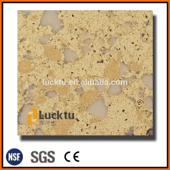 Marble Looking yello color quartz stone for countertop Kitchen top