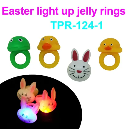 Soft Plastic Light-up Bunny Ring Toys