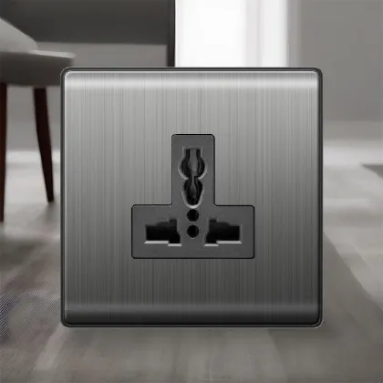 Double 2 Pin Socket 4 Hole Electrical Wall Switch Sockets