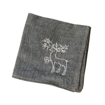 Animal Embroidery Handkerchiefs Women and Men Hanky