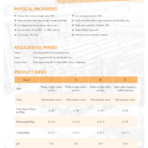 Food ingredient resistant dextrin Soluble fibre from tapioca