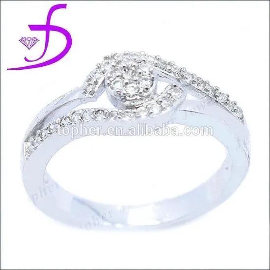 newest silver jewelry -925 silver ring with tiny white CZ