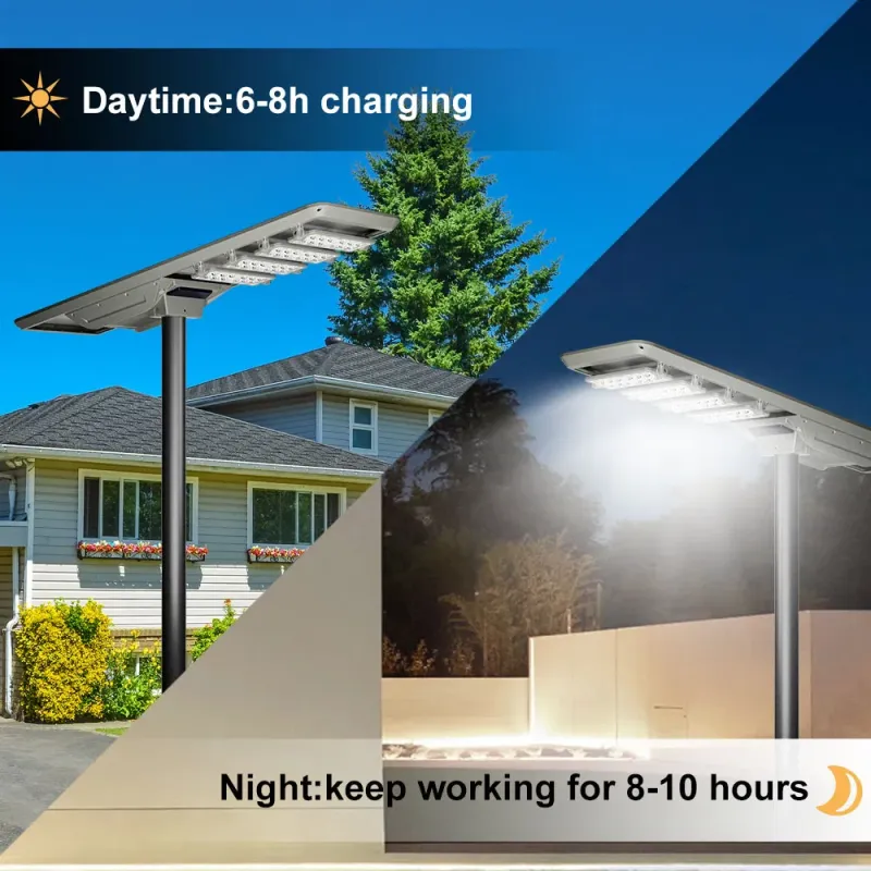 Rechargeable Solar Street Light with IP65 Waterproof LED Panel