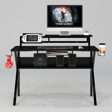 Gaming Style Computer Desk Office Table Student Writing Desk with Cup Holder
