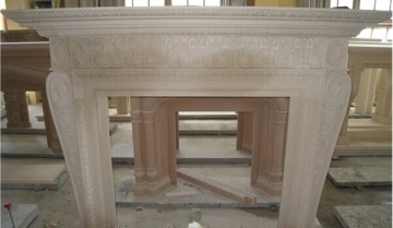 Competitive Beige Marble Fireplaces Mantel