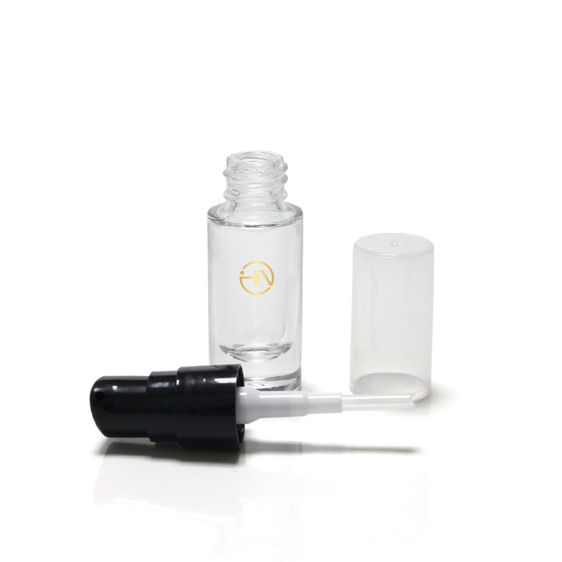 Empty 10ml glass pump bottle for oil