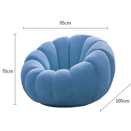 Modern Design Lazy Comfortable Teddy Velvet Round Sofa