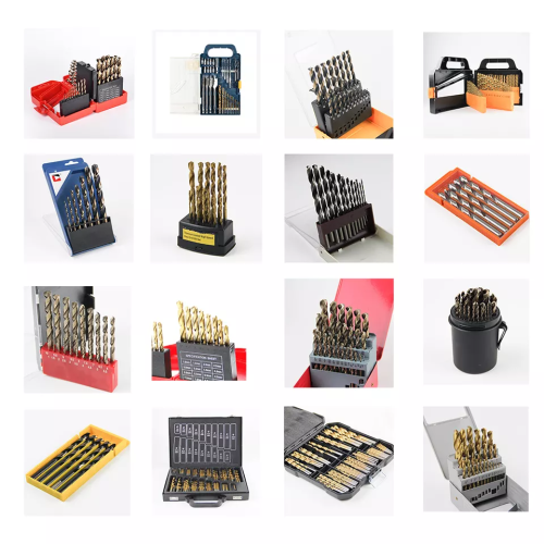 Wholesale 25pcs HSS 4241 M35 Titanium Twist Drill Bit Set Cast Iron and Wood Plastic with Metal Indexed Storage Case