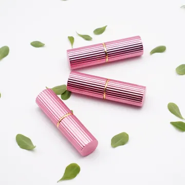 Lipstick Container Shiny Pink Aluminum Lip Balm Tube