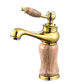 High-Quality Luxury Vintage Jade Handle Mixer Basin Faucet from Europe and the Middle East