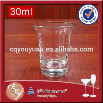 Leed free custom handmade blown shaped small clear white 30ml shot glass