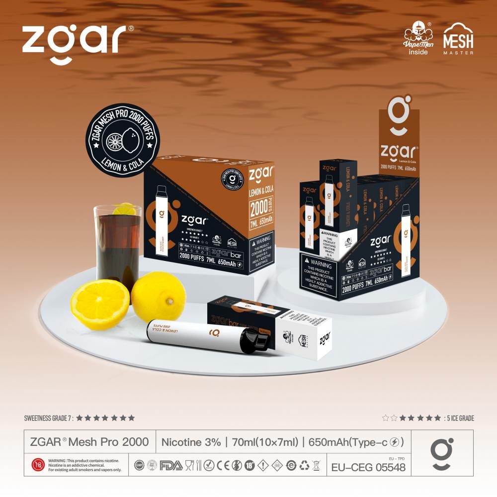 Zgar Pen Disposable Vape Wholesale 2000 Puffs