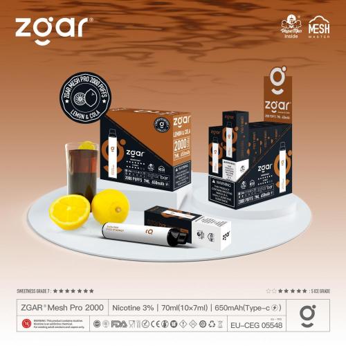 ZGAR PEN DISPONÍVEL VAPE VAPE ATRAVÉS 2000 PUFFS