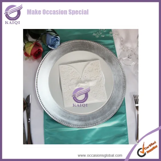 Custom Round Decorative Metal Candle Dinner Charger Plate
