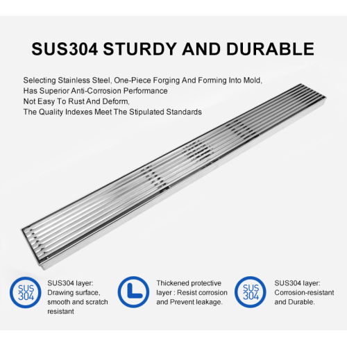 Floor Waste Long Insert Linear Stainless Steel Shower Floor Drain Factory