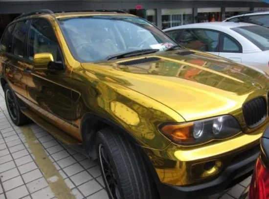 Polymeric PVC Gold Chrome Mirror Wrap Vinyl