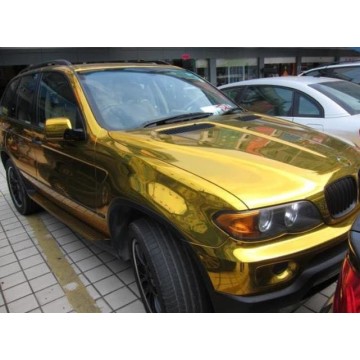 Polimérico PVC Gold Chrome Mirror Wrap vinilo