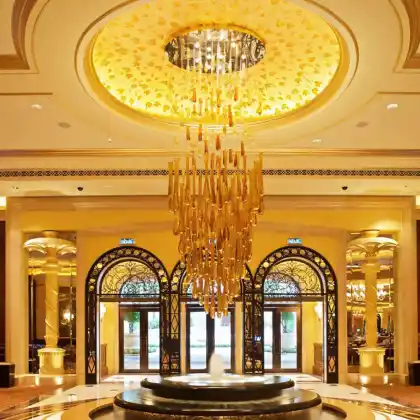 Modern Golden Glass Chandelier for Hotel Foyer