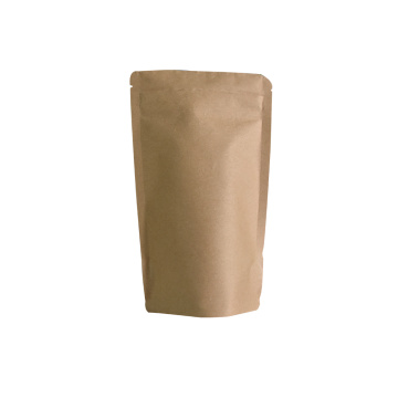 Eco biodegradable kraft paper stand up bag with child resistant zipper