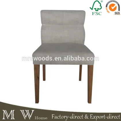 french solid oak wood chair, linen upholstery chair, wood solid chair