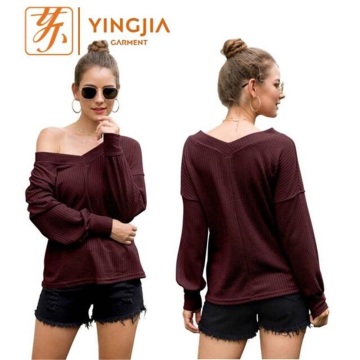 Fashion Casual Off Shoulder Ladies Shirt