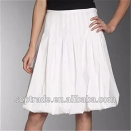 Fashion women clothing short plain white cotton skirts