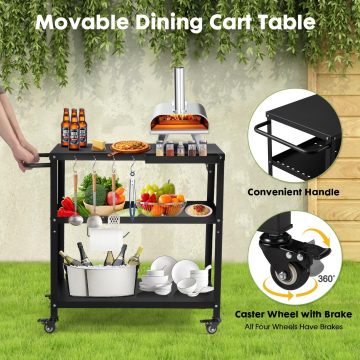 Durable Double Deck Pizza Oven Cart for Outdoor Events
