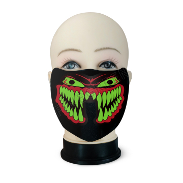 Finegreen Sound Activated EL Panel Face Mask for Cosplay and Parties