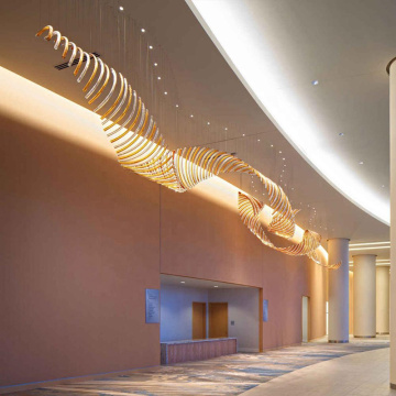Luxury Hand Blown Glass Chandelier for High Ceilings in Hotel Hallways