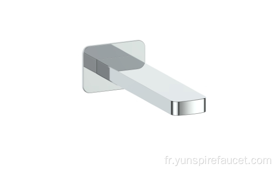 Spout de bain moulté mural plat chrome